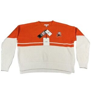 Cleveland Browns Sweater Womens Small NFL Erin Andrews Orange Knit NWT